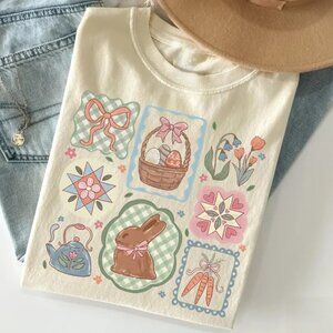 Graphic Bow Easter Shirt, Cute Bunny Tee, Easter Gift Shirt